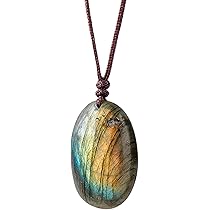 Amazon | 女性用ラブラドライト ネックレス、ラブラドライト